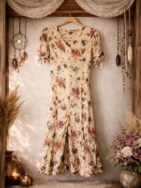 Vintage Dorothy Perkins Floral Cottagecore Maxi Dress Size XL